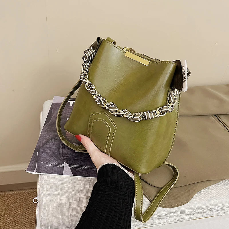 Bucket Bag Solid Small Bag Ins Autumn Japanese And Casual Bag Messenger Bag Wome