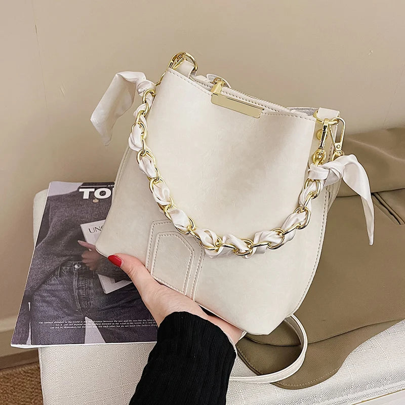 Bucket Bag Solid Small Bag Ins Autumn Japanese And Casual Bag Messenger Bag Wome