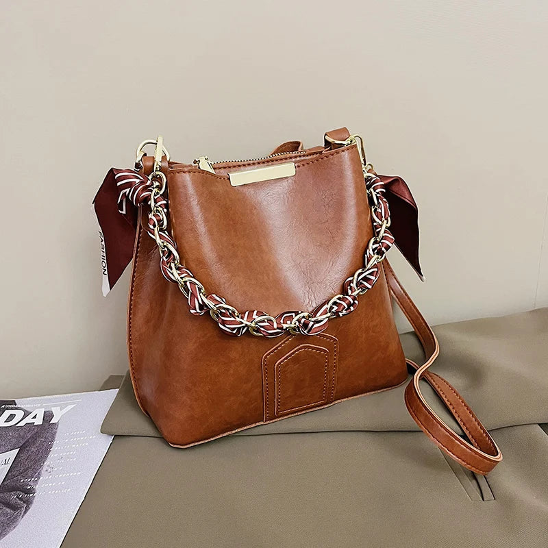 Bucket Bag Solid Small Bag Ins Autumn Japanese And Casual Bag Messenger Bag Wome