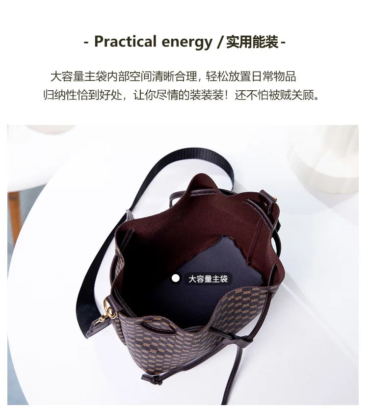 Bucket Bag Temperament Female Large Capacity Personality Drawstring Commuter Bag