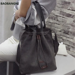 Canvas Shoulder Bags Drawstring Handbag High Purse Satchel Bags