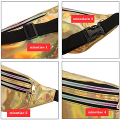 Laser Belt Bag Fanny Pack Holographic Waist Bag for Party Travel