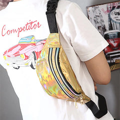 Laser Belt Bag Fanny Pack Holographic Waist Bag for Party Travel