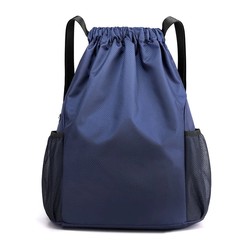 Large Capacity Drawstring Fitness Bag, Pocket Backpack for Men and Women
