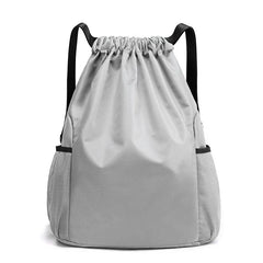 Large Capacity Drawstring Fitness Bag, Pocket Backpack for Men and Women