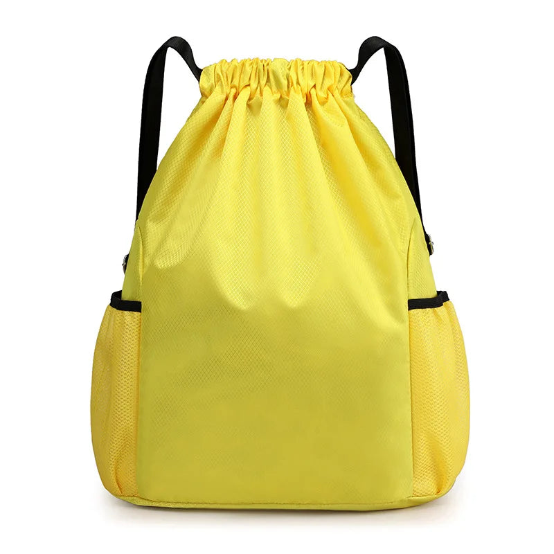 Large Capacity Drawstring Fitness Bag, Pocket Backpack for Men and Women
