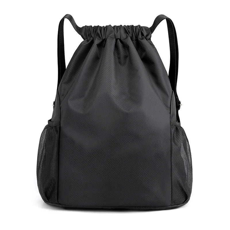 Large Capacity Drawstring Fitness Bag, Pocket Backpack for Men and Women