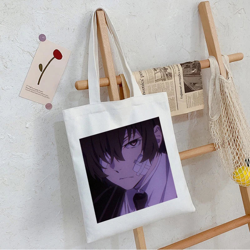 Bungo Stray Dog Anime Dazai Osamu Canvas Shopper Bag