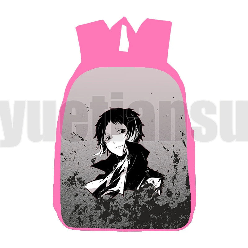 Bungou Stray Dogs Dazai Backpack 12 Inch 3D Anime Children's Pink School Bag
