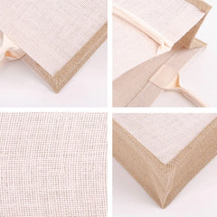 Burlap Bag with Laminated Interior, Women Shopping Grocery Bags