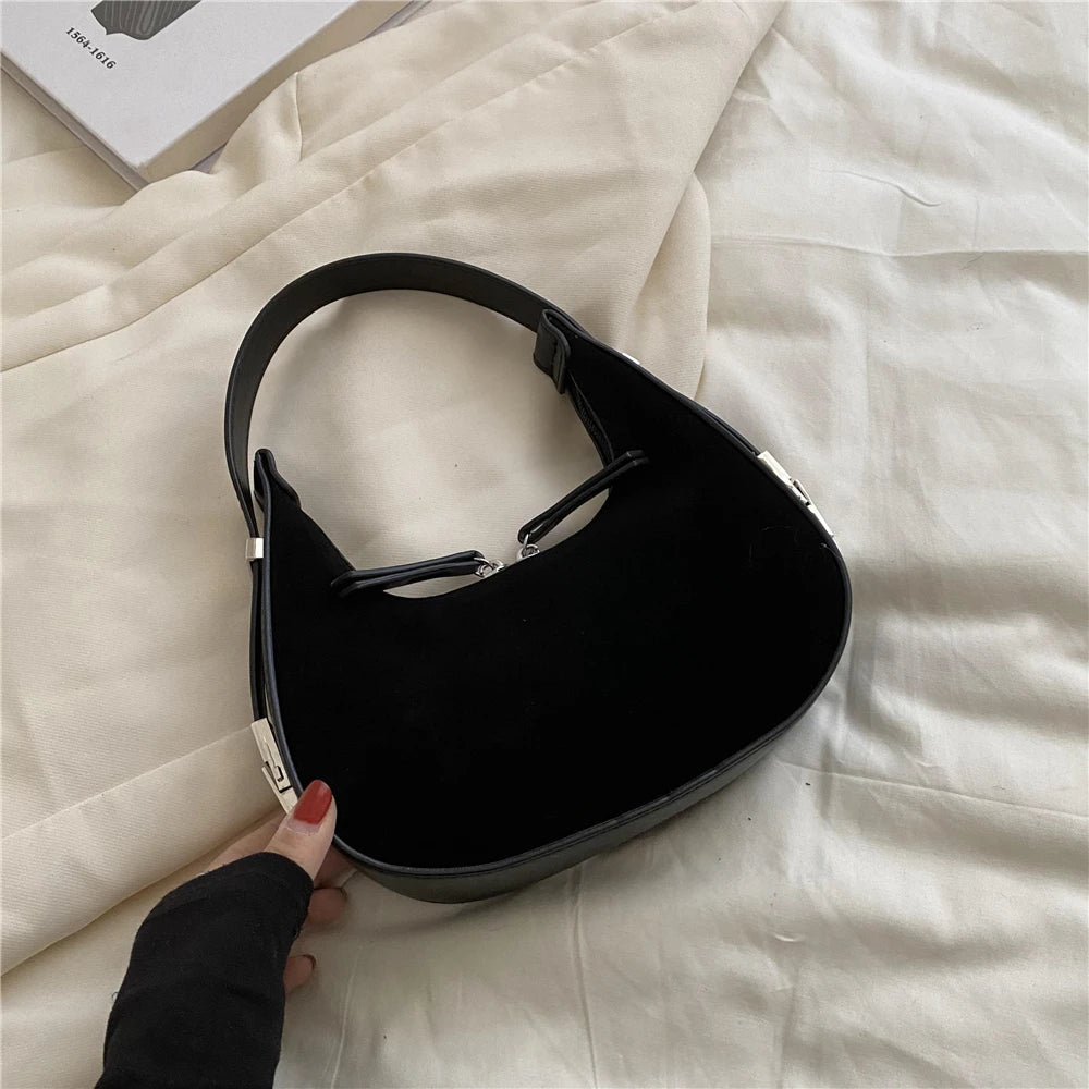 Suede Small Shoulder Bags For Women Winter Party Tote Purse Hobo Ladies Handbags