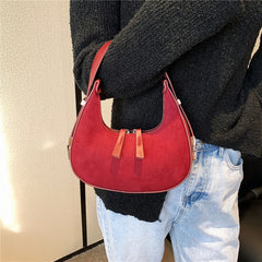 Suede Small Shoulder Bags For Women Winter Party Tote Purse Hobo Ladies Handbags