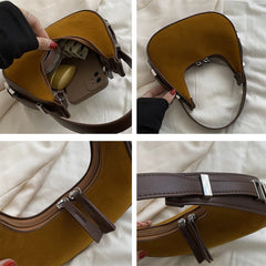 Suede Small Shoulder Bags For Women Winter Party Tote Purse Hobo Ladies Handbags