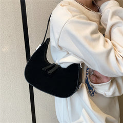 Suede Small Shoulder Bags For Women Winter Party Tote Purse Hobo Ladies Handbags