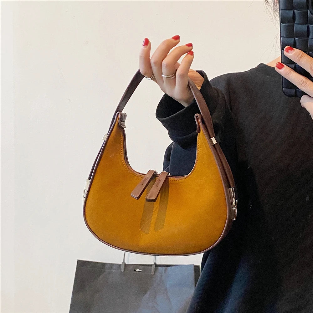 Suede Small Shoulder Bags For Women Winter Party Tote Purse Hobo Ladies Handbags