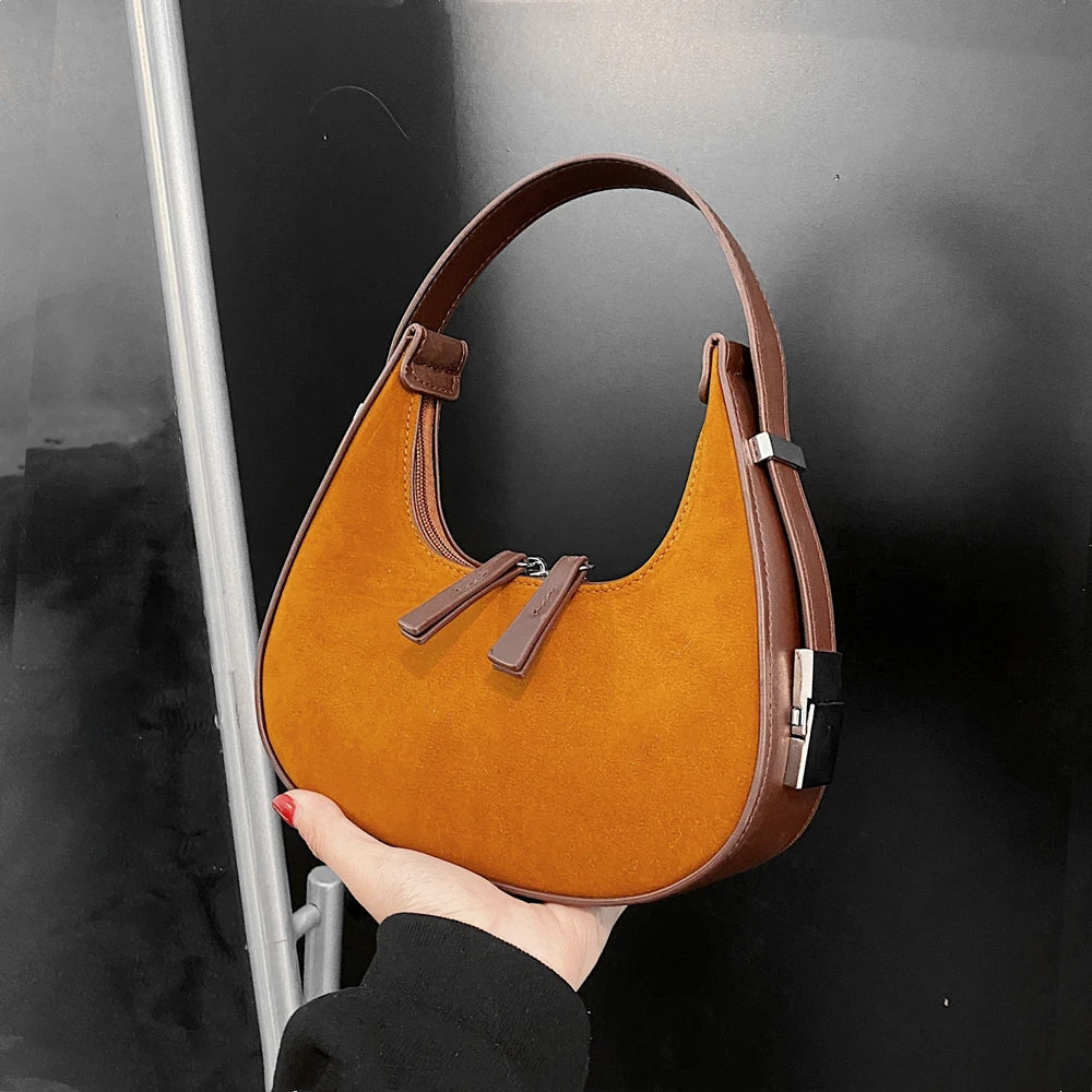 Suede Small Shoulder Bags For Women Winter Party Tote Purse Hobo Ladies Handbags