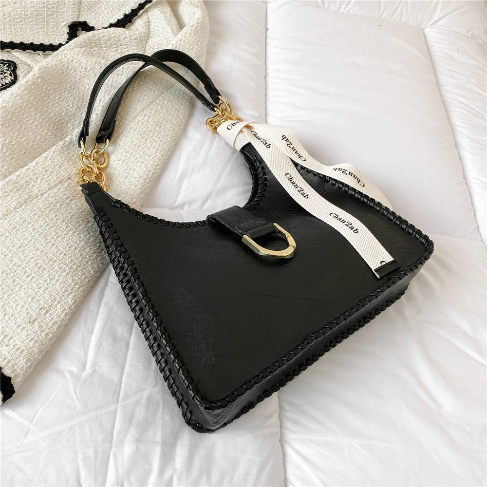 Vintage Armpit Shoulder Bags Large Capacity PU Leather Tote Handbags