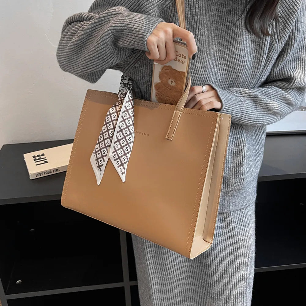 Vintage Large Shoulder Side Bags For Women A4 Office Work Tote Bag