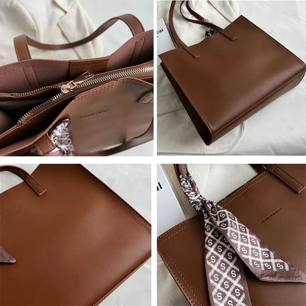 Vintage Large Shoulder Side Bags For Women A4 Office Work Tote Bag