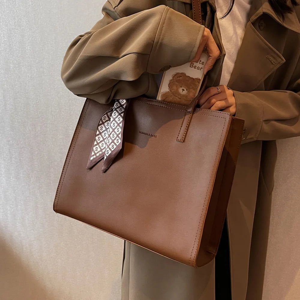 Vintage Large Shoulder Side Bags For Women A4 Office Work Tote Bag