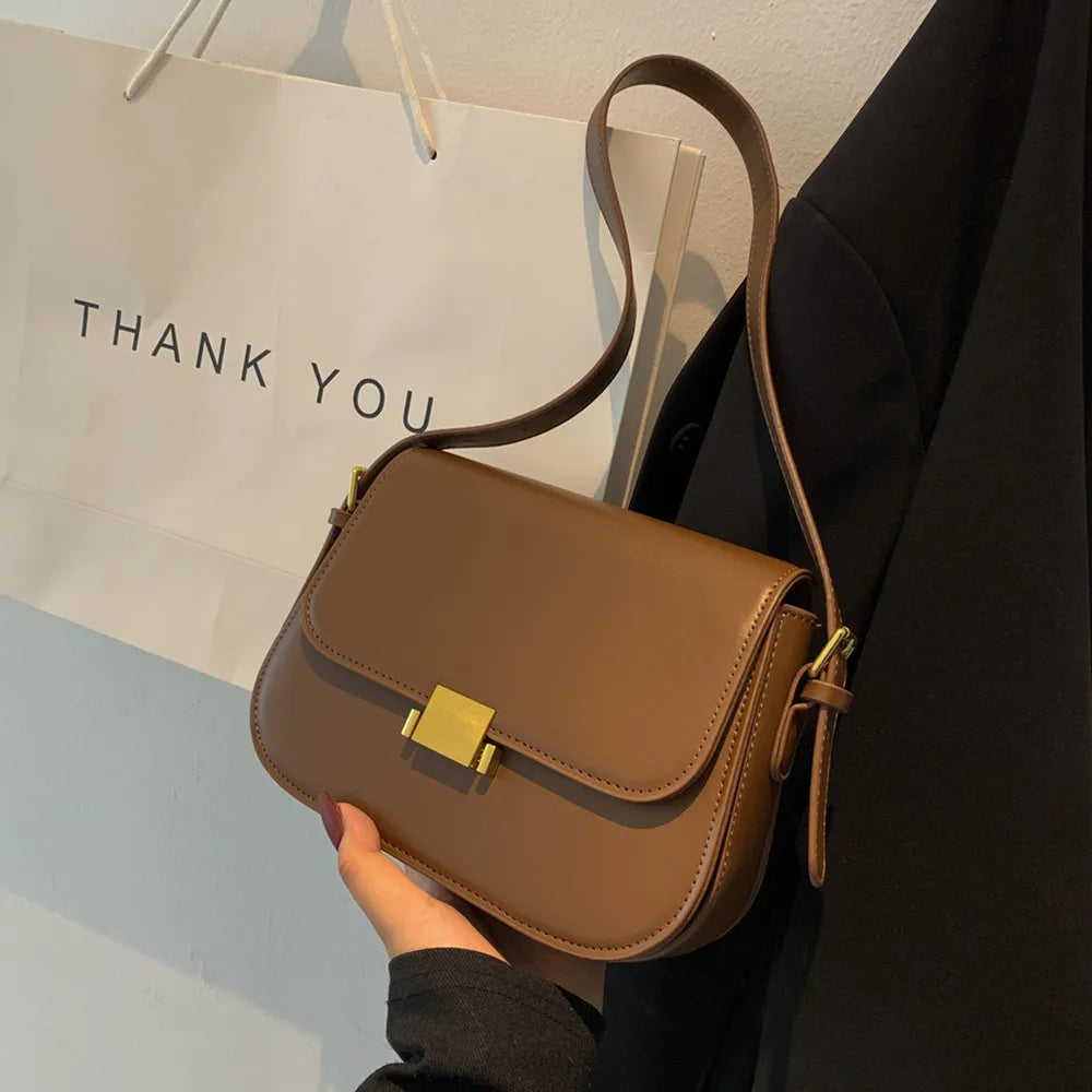 Vintage Saddle Small Shoulder Bags For Women Crossbody Bag PU Leather
