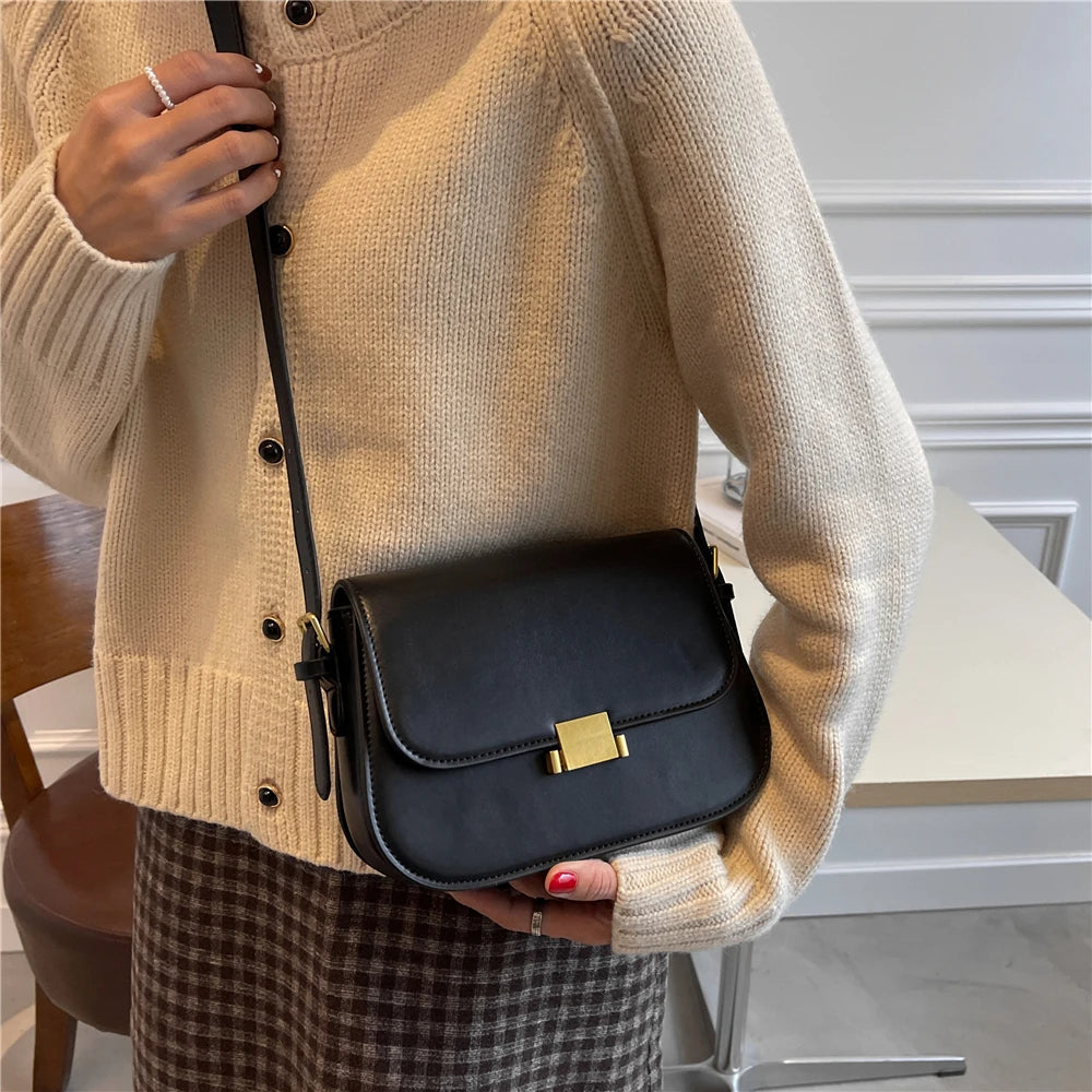 Vintage Saddle Small Shoulder Bags For Women Crossbody Bag PU Leather