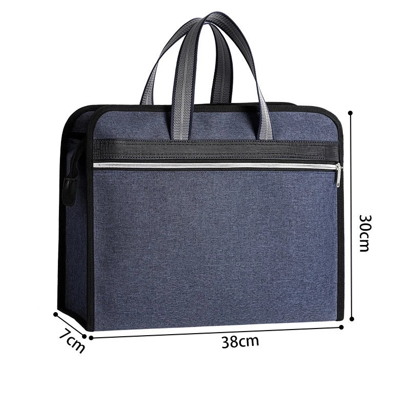 High Capacity Men's Briefcase Zipper Bag