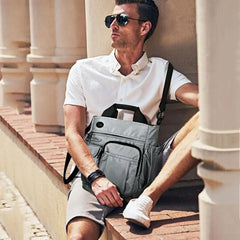 Men's Crossbody Laptop Bag with Zipper Pocket