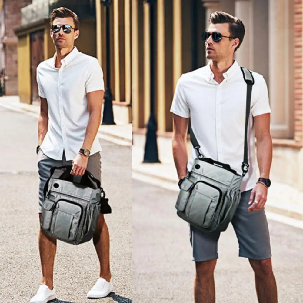Men's Crossbody Laptop Bag with Zipper Pocket