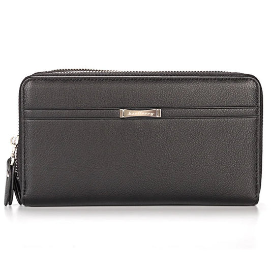 Mens Long Wallet Double Zipper Purses Durable Phone Cash Holder WBL49