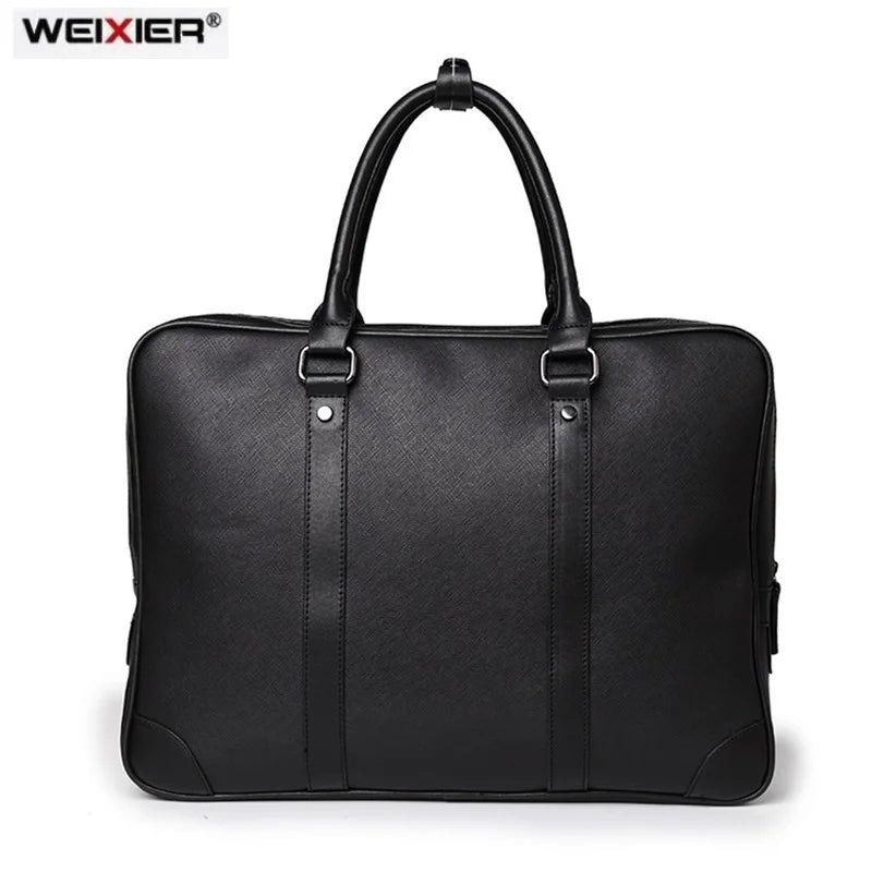 Men's Leather Briefcase Laptop Bag Tote Handbag