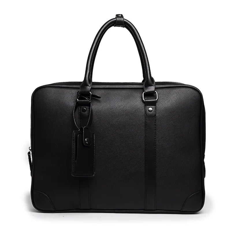 Men's Leather Briefcase Laptop Bag Tote Handbag