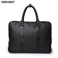 Men's Leather Briefcase Laptop Bag Tote Handbag