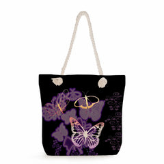 Butterfly Floral Print Handbags High Capacity