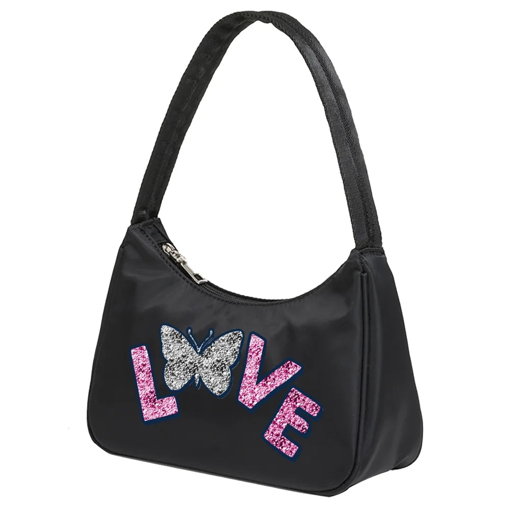 Butterfly Print Underarm Shoulder Bag Women Travel Handbag Tote Purse