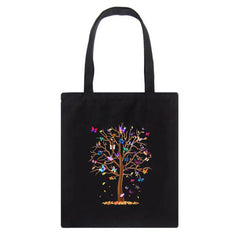 Butterfly Tree Canvas Women Shopping Bags Mom Life Girl Shoulder Cloth Bags