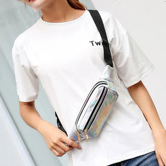 Holographic PVC Women Waist Bag Pack Purse Travel Fanny Pack