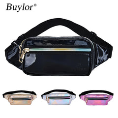 Holographic PVC Women Waist Bag Pack Purse Travel Fanny Pack