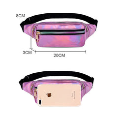 Holographic PVC Women Waist Bag Pack Purse Travel Fanny Pack