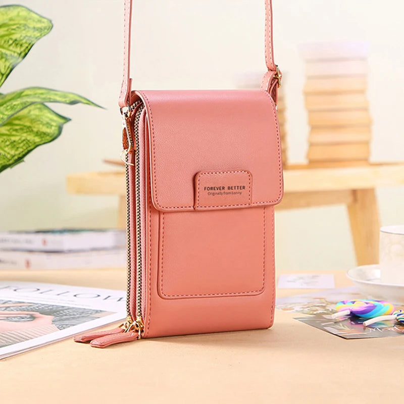 Women's Soft Leather Cell Phone Purse Handbag Crossbody Shoulder Bag