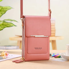 Women's Soft Leather Cell Phone Purse Handbag Crossbody Shoulder Bag
