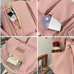 Buylor Canvas Women Backpack Travel Student School Bag for Girls