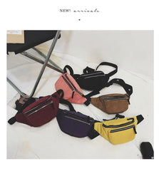 Corduroy Fanny Pack for Women Zipper Belt Bag