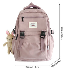 Nylon College Style Women Schoolbag Multilayer Travel Backpack