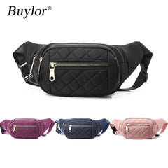Women Nylon Waist Bag Running Fanny Pack Waterproof Hip Bum