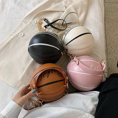 Crossbody Bag for Women Basketball Handbag Round Ball Purse Chains Tote