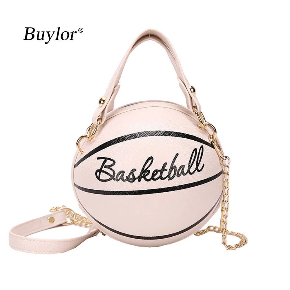 Crossbody Bag for Women Basketball Handbag Round Ball Purse Chains Tote