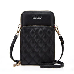 Buylor Soft Leather Cell Phone Purse Bag Women Diamond Lattice Wallet Strap