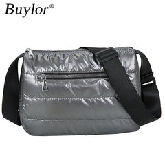 Warm Women Shoulder Bag Flap Nylon Cotton Crossbody Handbag
