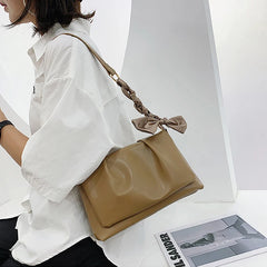 Buylor Summer Folds Square Bags Soft PU Leather Women's Handbag Shoulder Bag